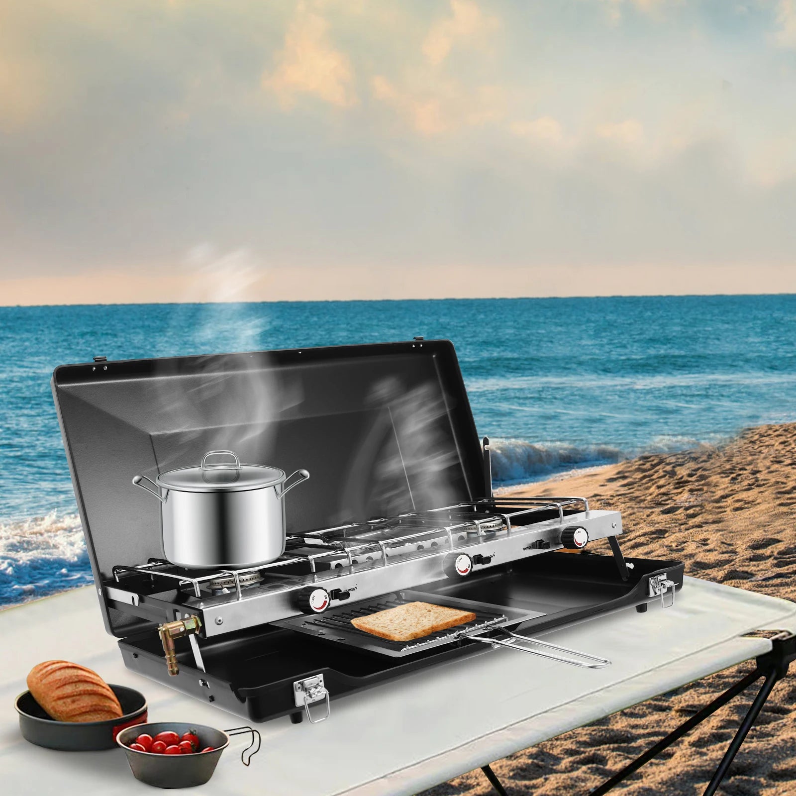 3-Burner Durable Cold-Rolled Steel Grill
