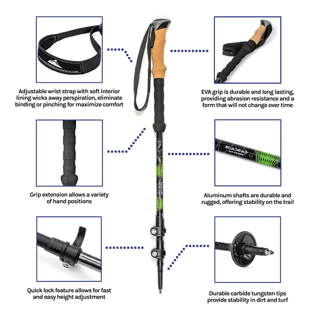 Aircraft-Grade Aluminum Quick Lock Trekking Poles