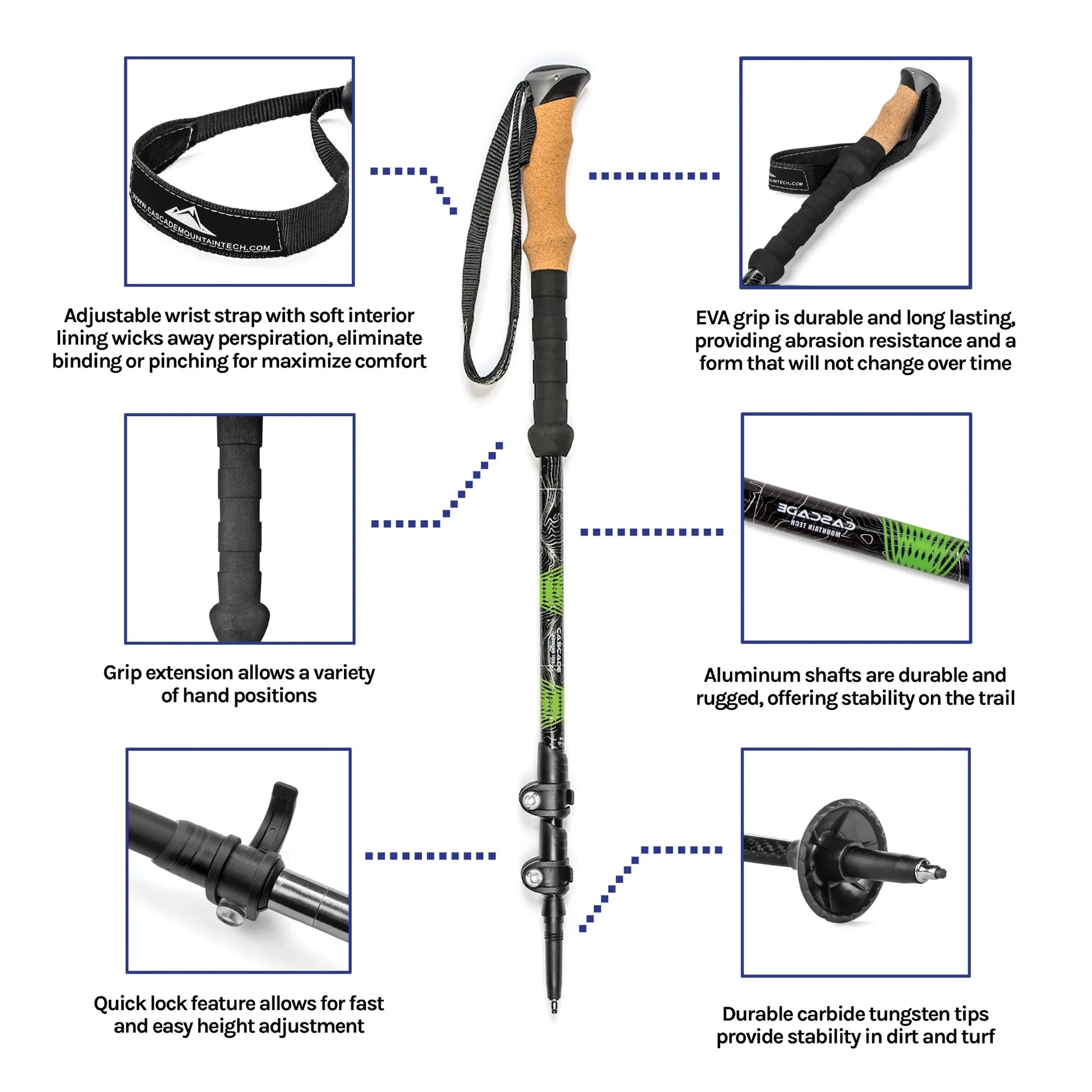 Aircraft-Grade Aluminum Quick Lock Trekking Poles