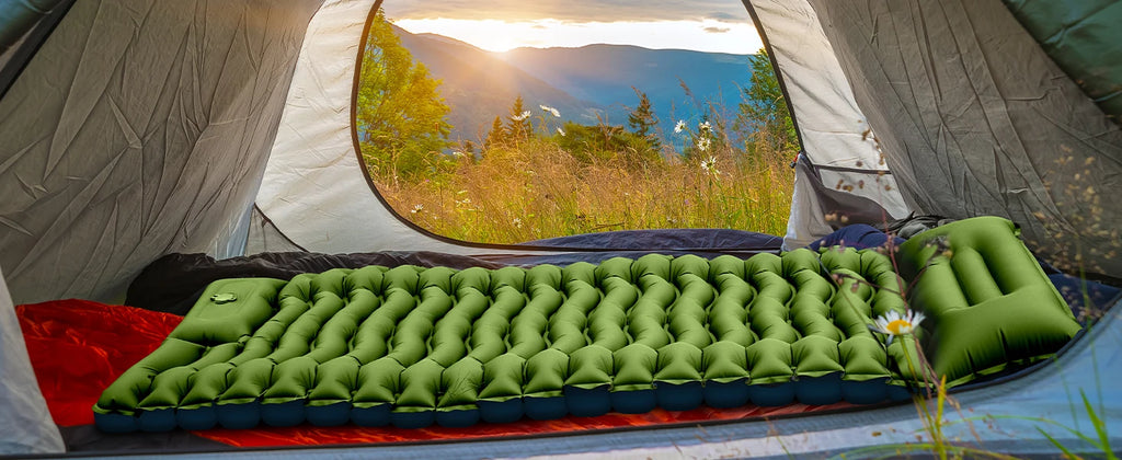 Outdoor camping super thick 4-inch inflatable sleeping mat