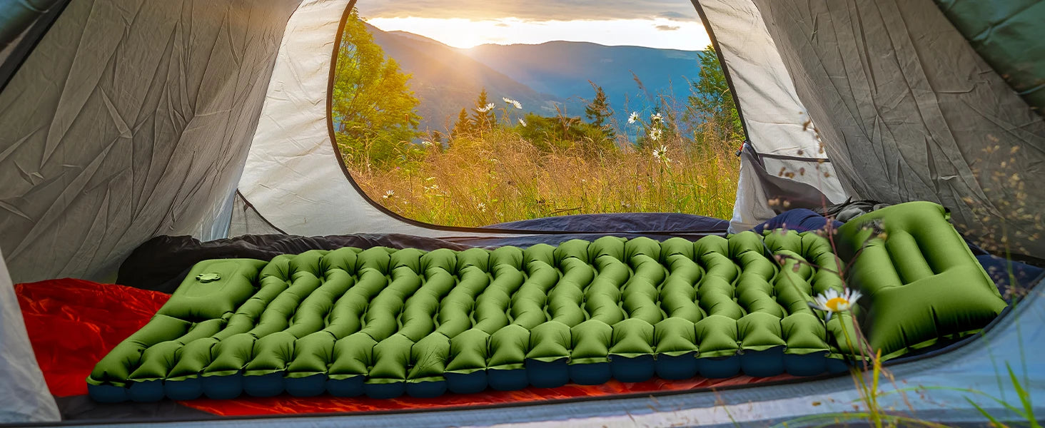 Outdoor camping super thick 4-inch inflatable sleeping mat
