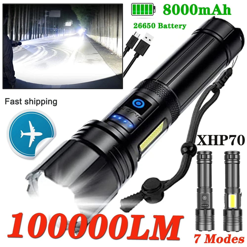 Rechargeable Super Bright Flashlight 7Modes