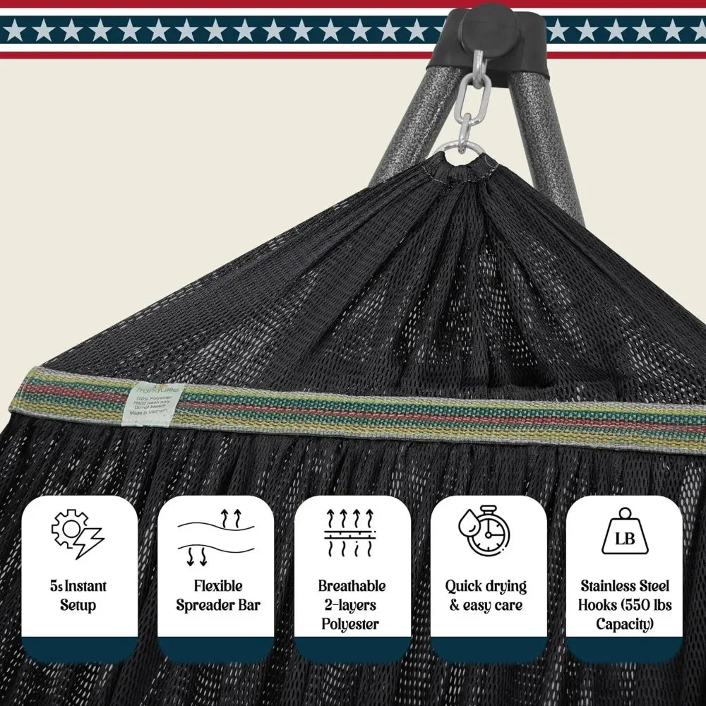 Foldable Hammock with Stand, 550 lbs Capacity
