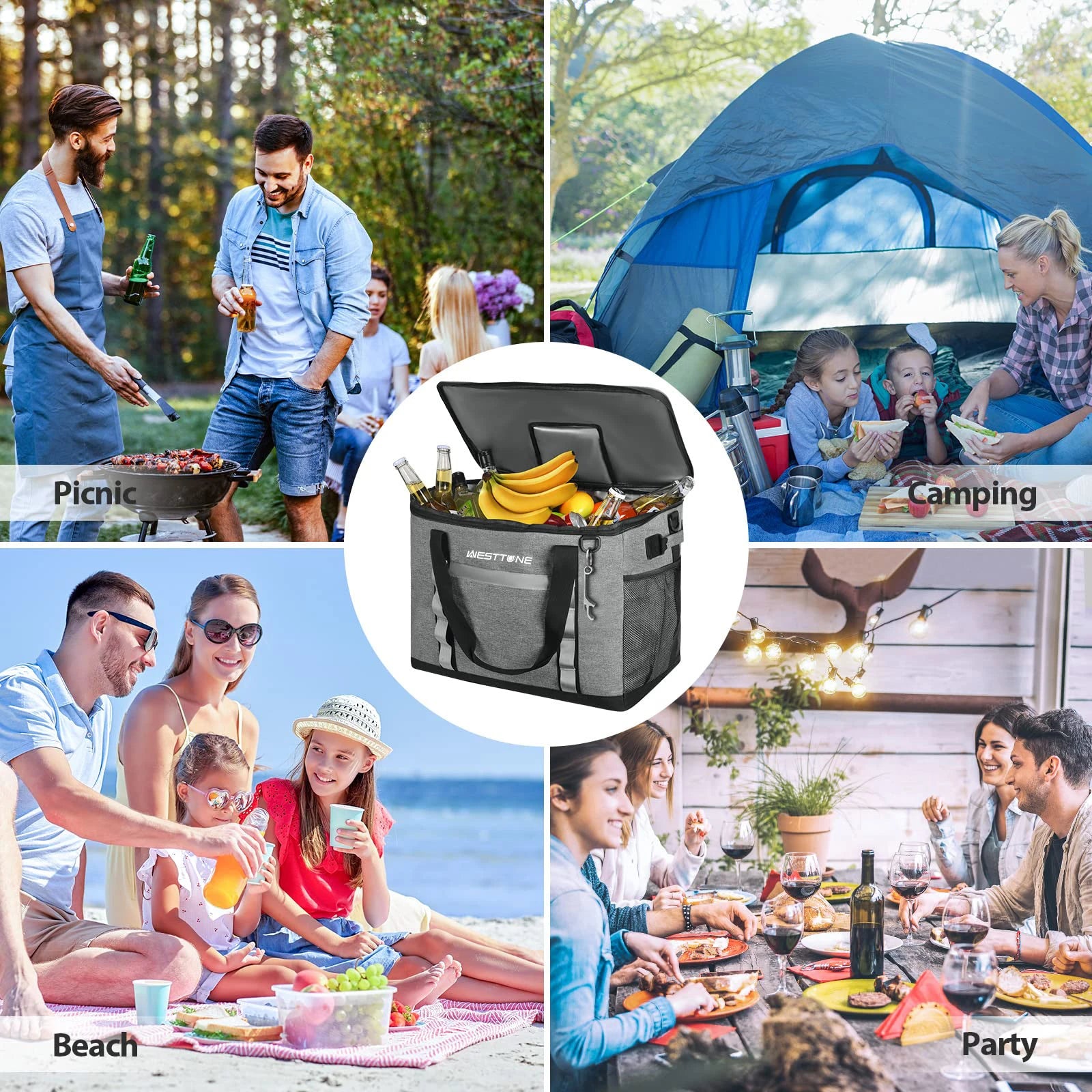 75 Can Soft Cooler Bag "Collapsible Ice Chest" Leakproof