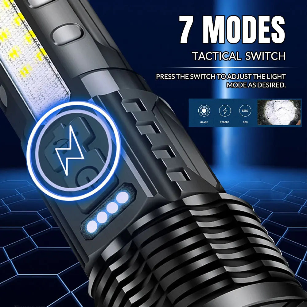 Zoomable Super Bright Flashlight 30W 7Mode
