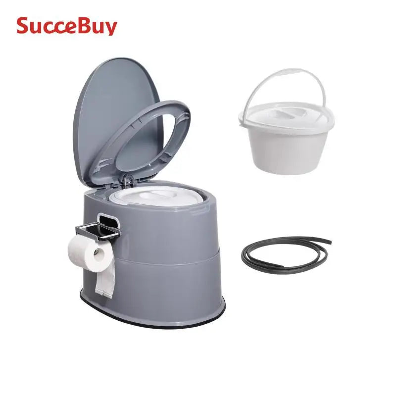 Portable Toilet with 1.3 Gallon Detachable Inner Bucket for Outdoor Camping