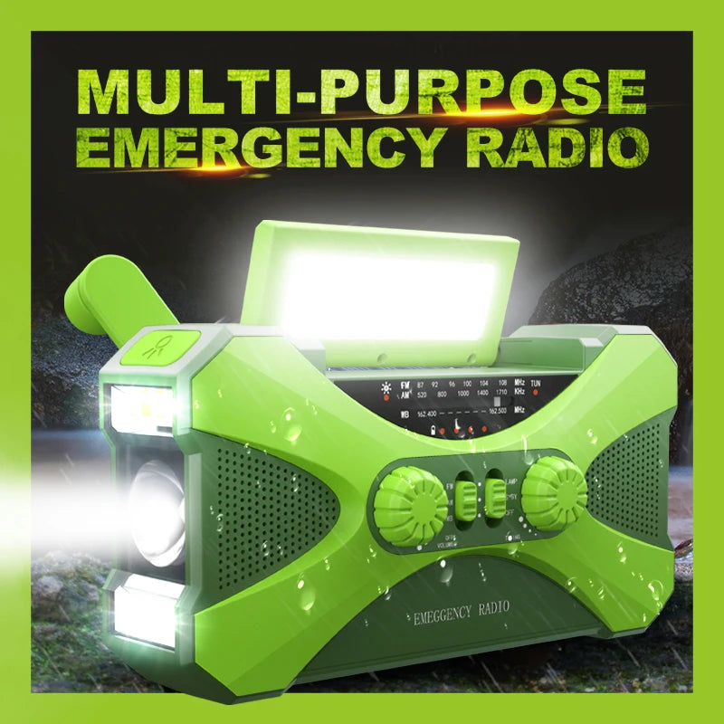 Portable Emergency Radio Solar Hand Crank LED Flashlight