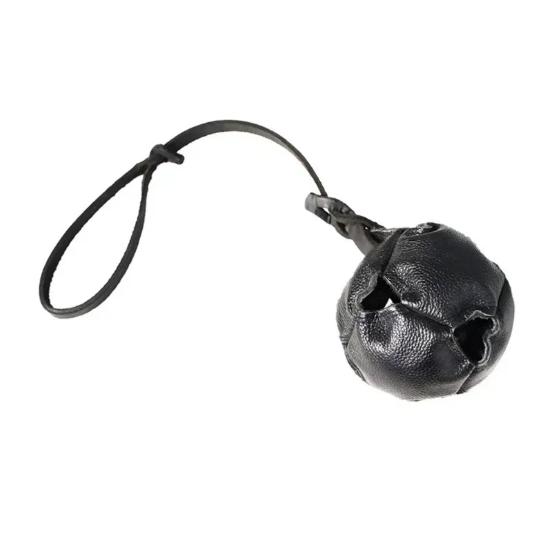 Leather Dog Ball Tug Toy, with Handle