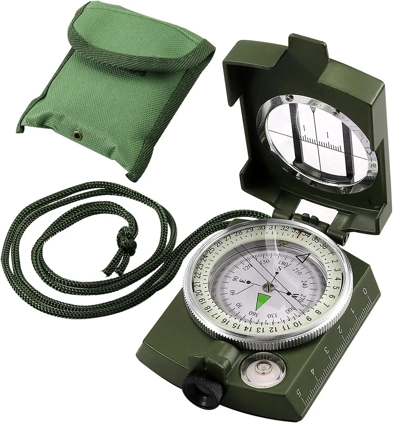 Military style Compass that's Waterproof with Bubble Level and Carrying Bag