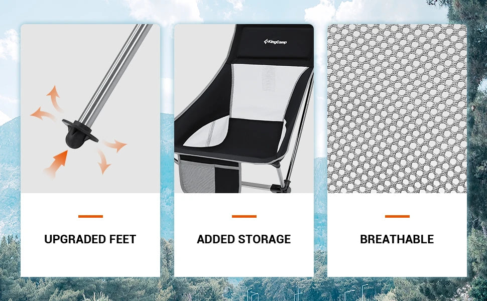 Folding Camping Chair with storage bags.