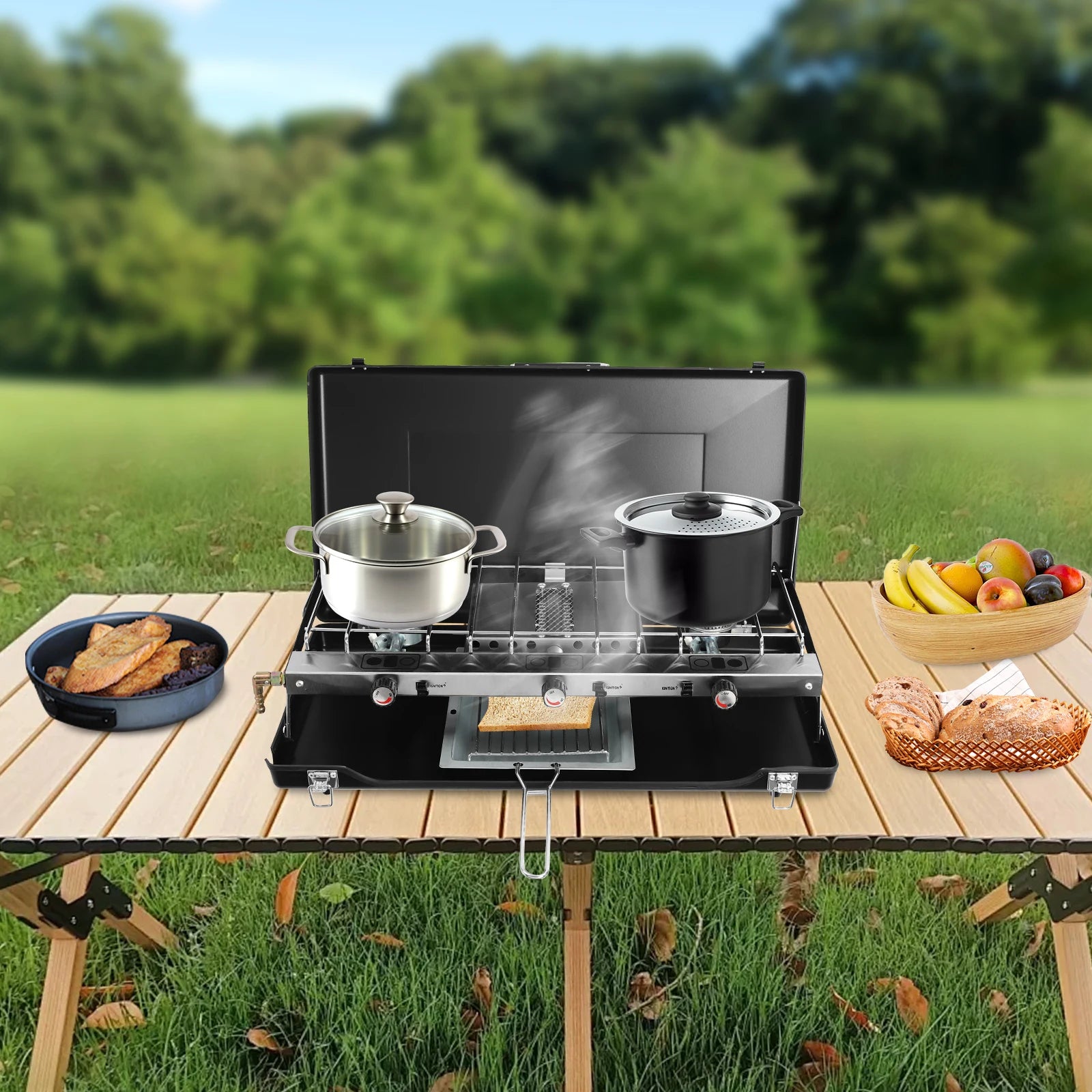 3-Burner Durable Cold-Rolled Steel Grill