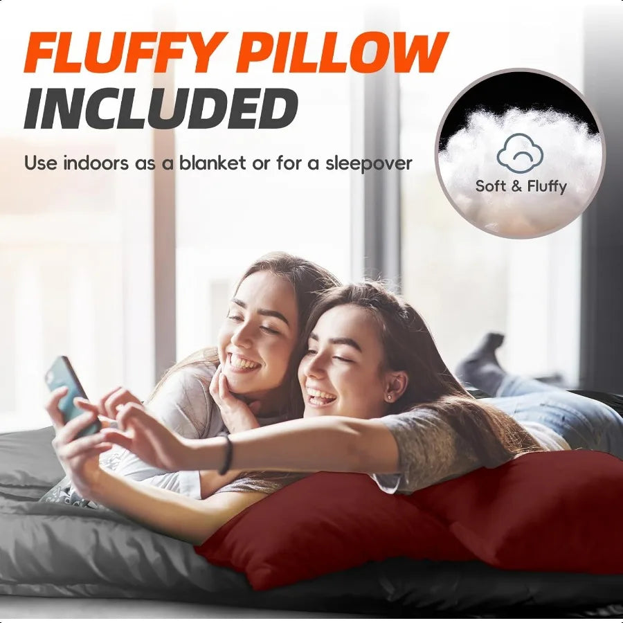 Double Sleeping Bag with Pillows