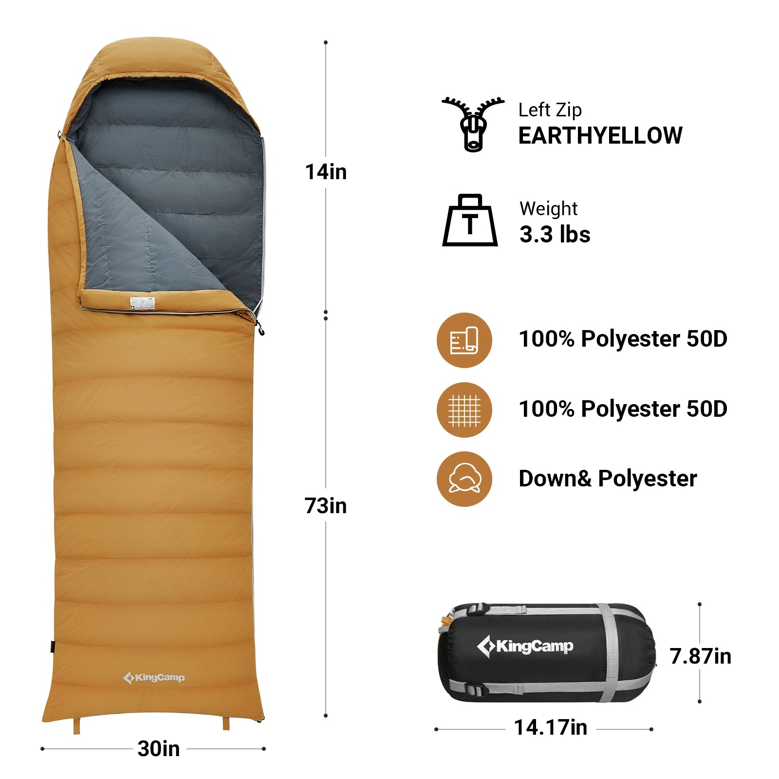 Envelope Sleeping Bag with compression bag