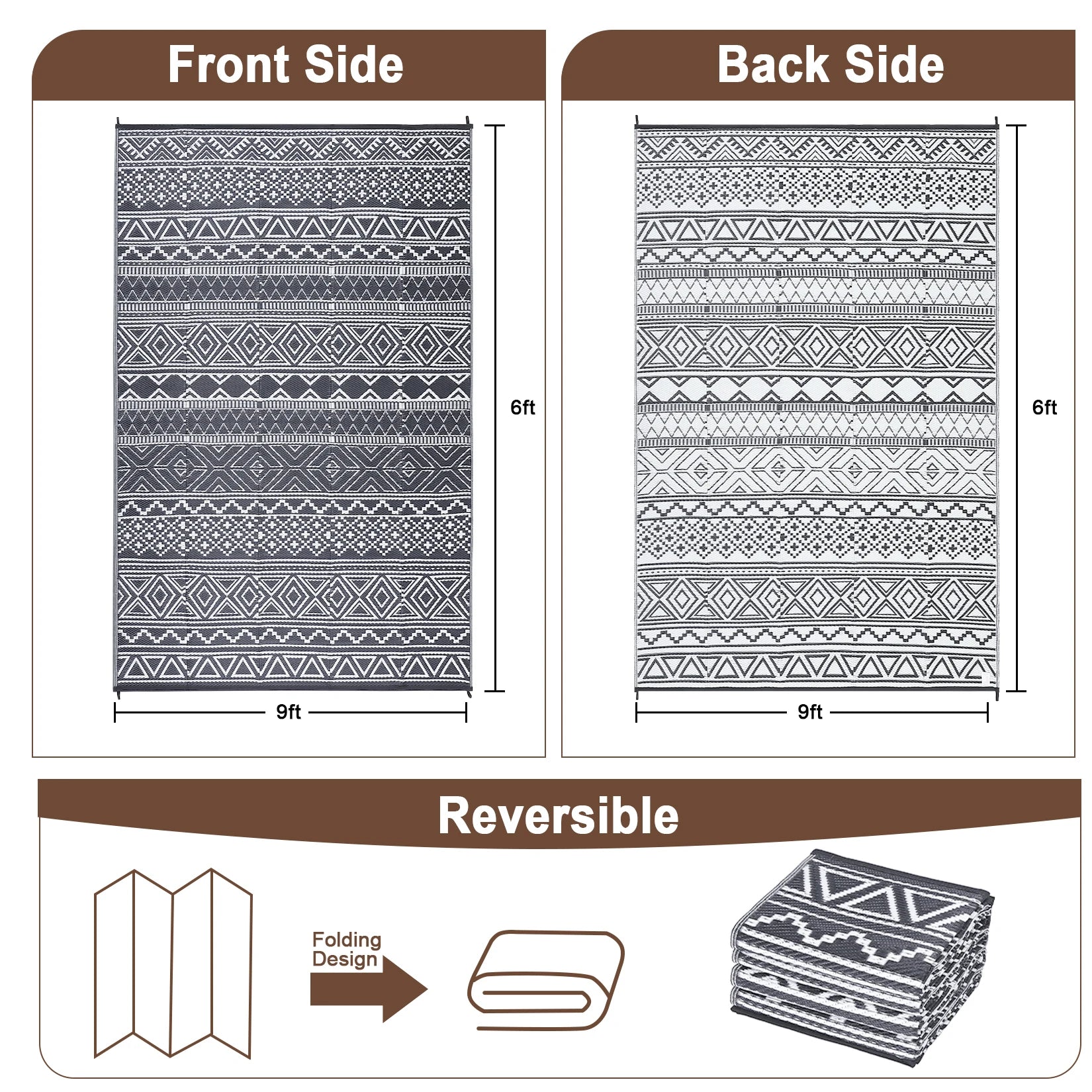 Rug 5x8 Waterproof Reversible RV Rug