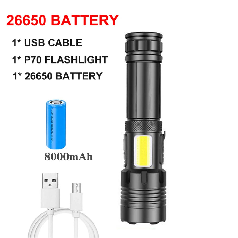 Rechargeable Super Bright Flashlight 7Modes