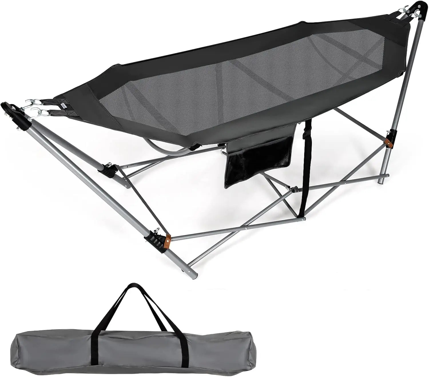Lounge Camping Bed with Hammock Stand Portable Folding