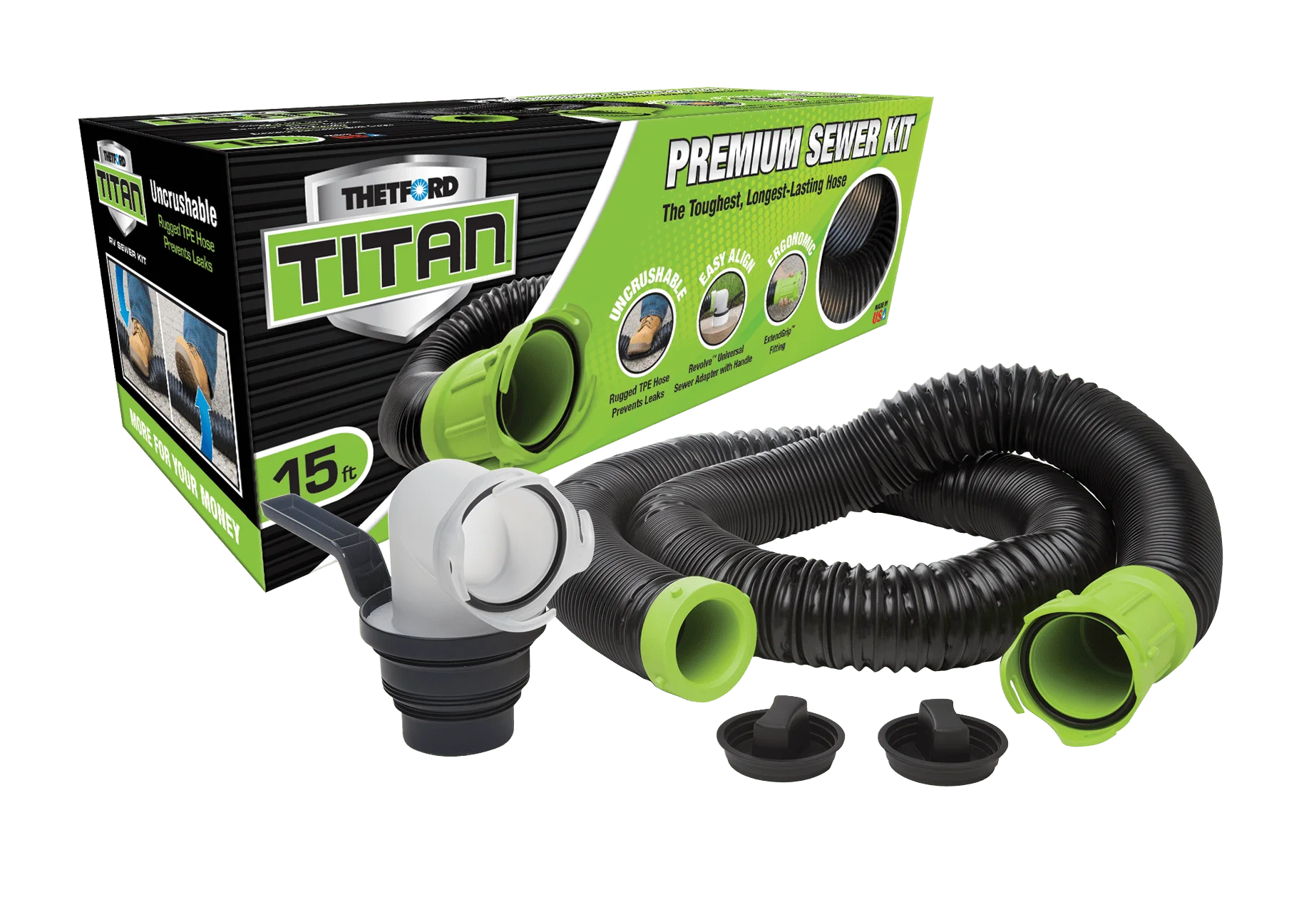 15-Foot Premium RV Sewer Hose Kit