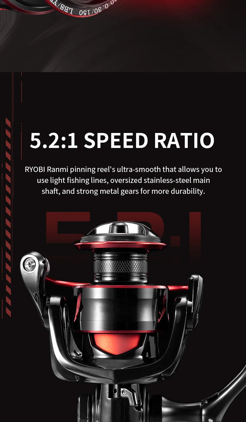 Fishing Reel Spinning Reel 5.2:1