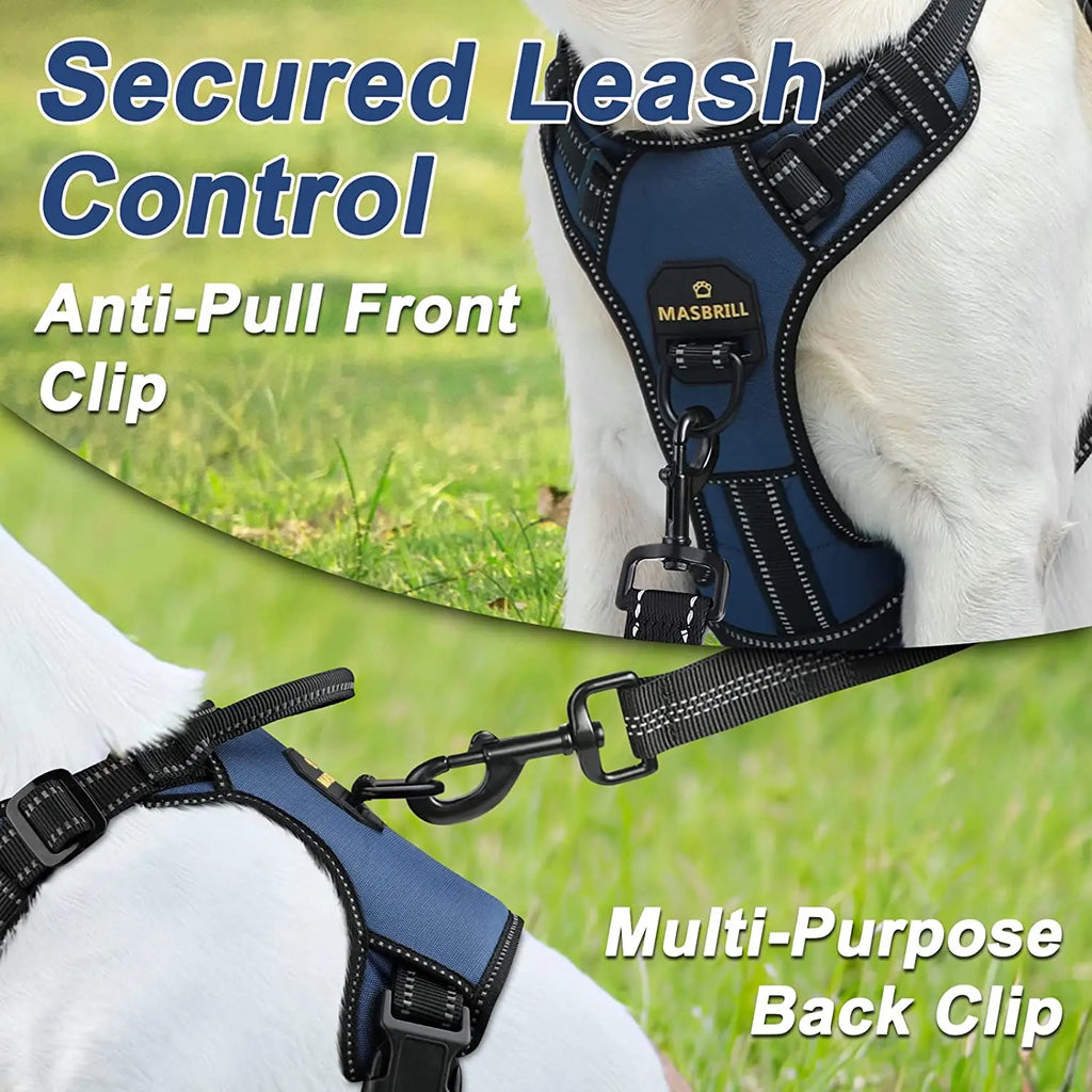 Dog Harness No Pull Nylon Adjustable Reflective Dog Vest
