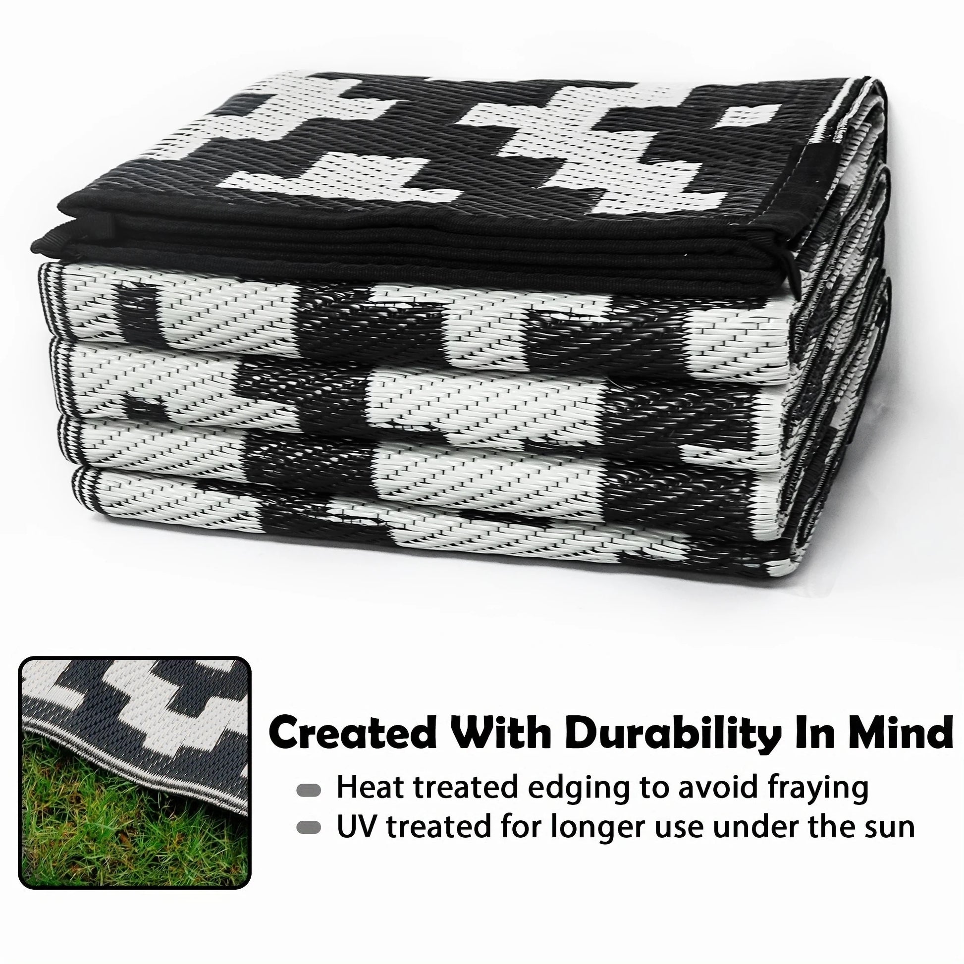 6 x 9 ft Reversible outdoor rug for RV's and campsites