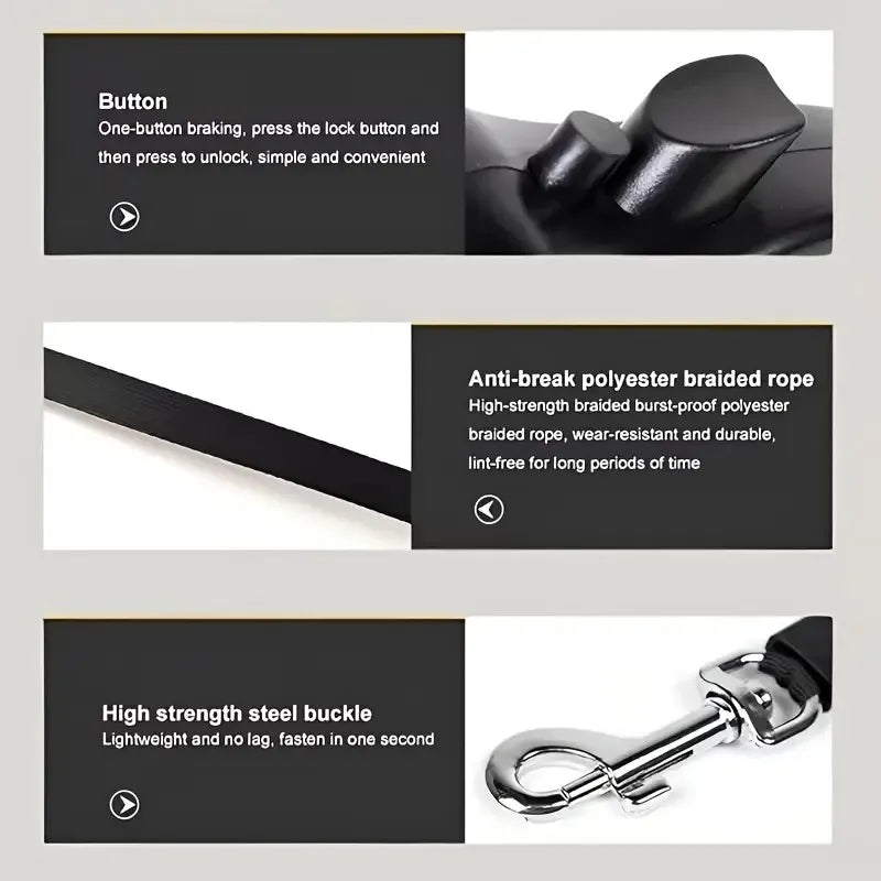 Retractable Pet Leash for Small/Medium Dogs