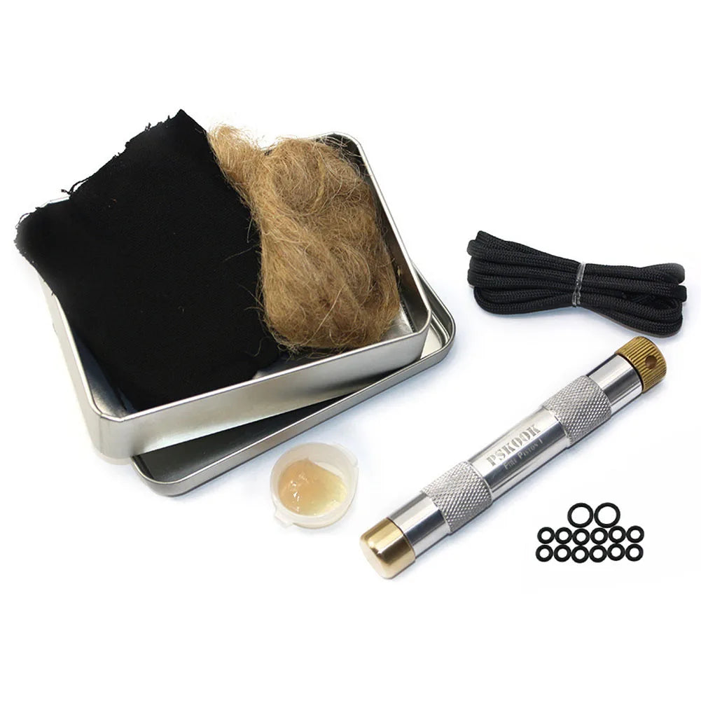 Portable Brass Piston Fire Starting Kit