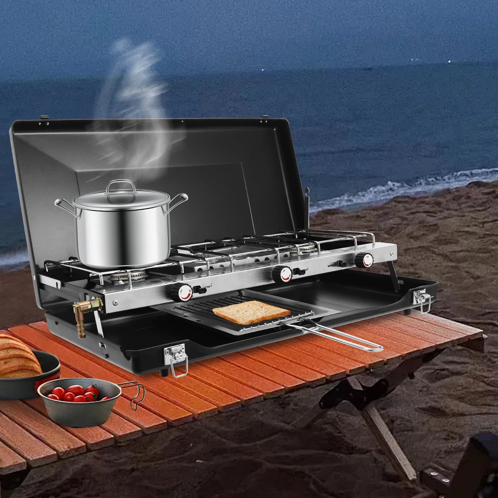 3-Burner Durable Cold-Rolled Steel Grill