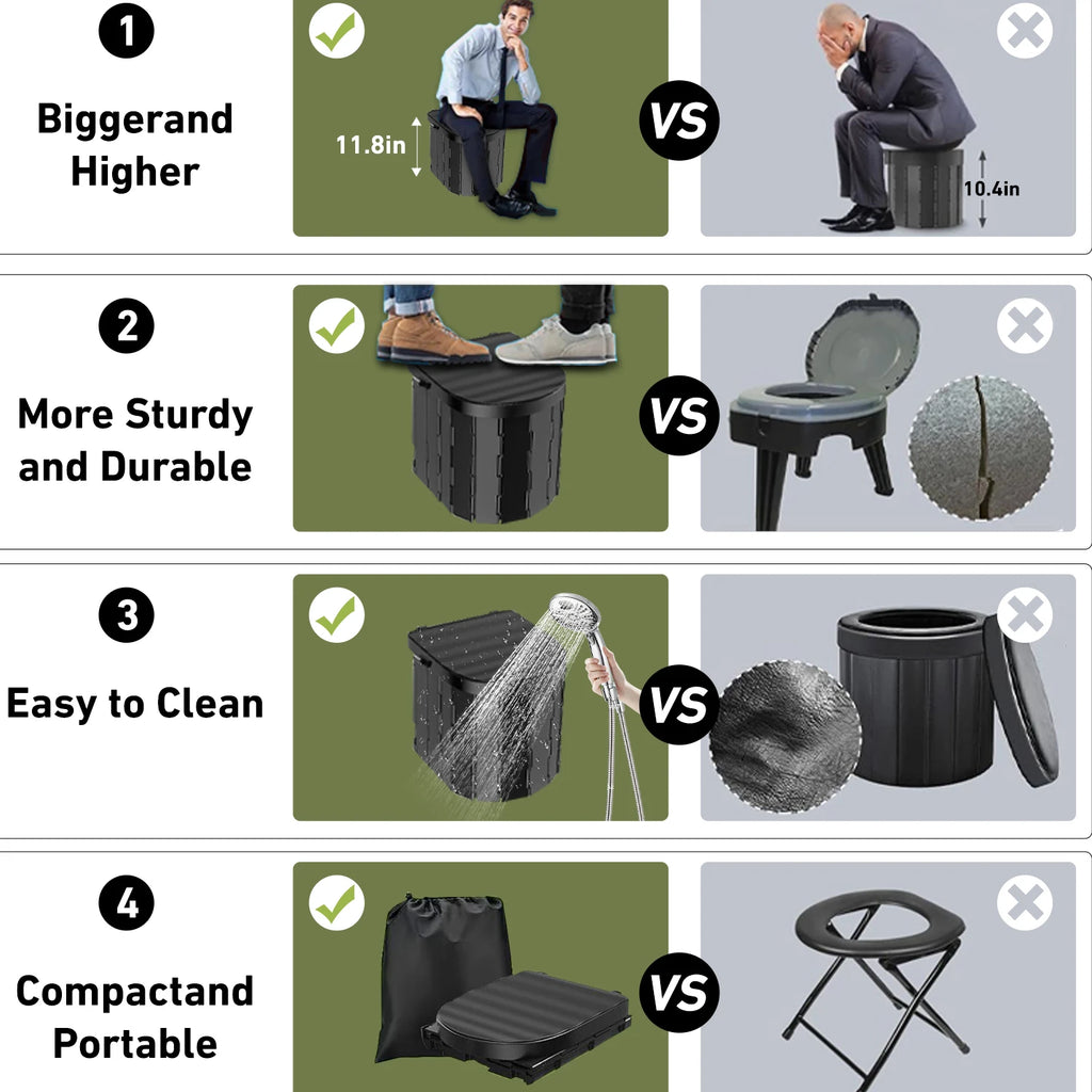Camping Toilet and Privacy Tent with Large Portable Toilet