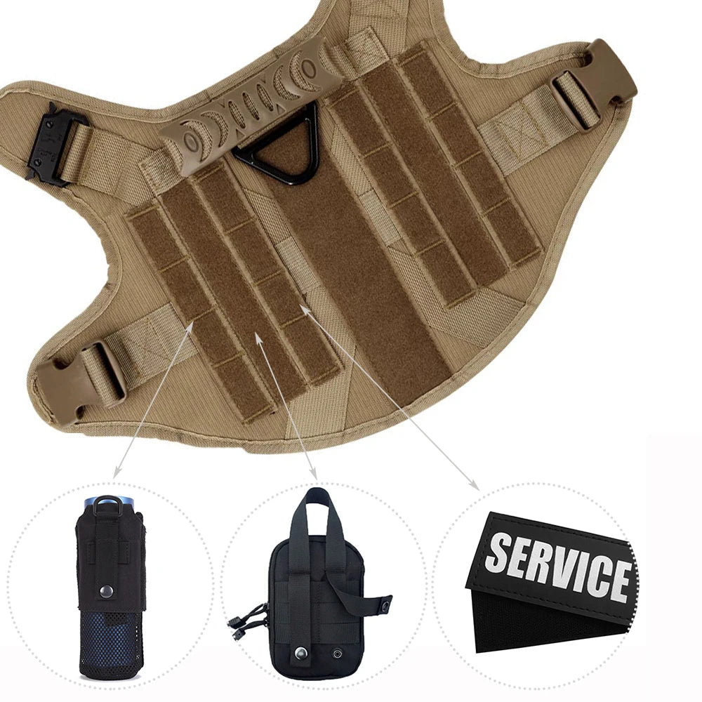 Military Style Dog Harness Leash And Bag Set
