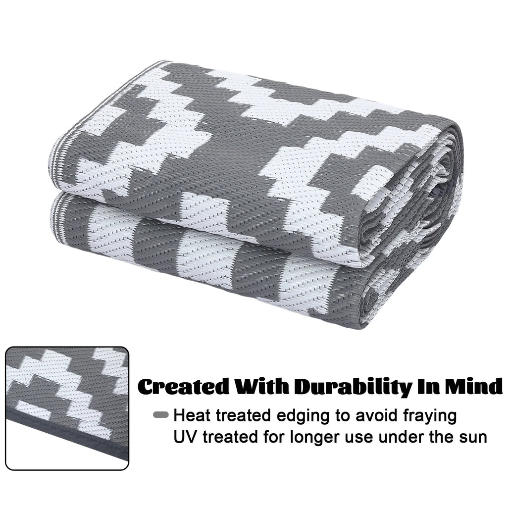 Outdoor Rug Plastic Straw Rug Modern Geometric