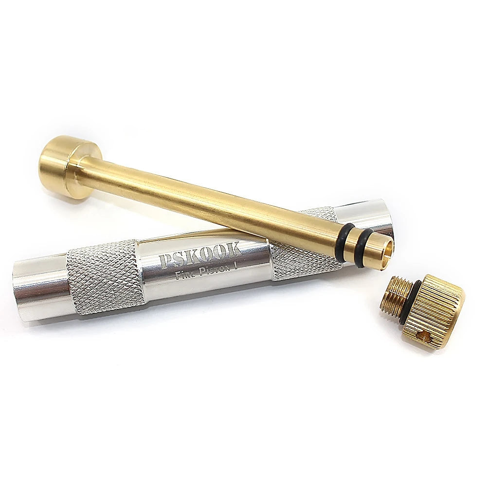 Portable Brass Piston Fire Starting Kit