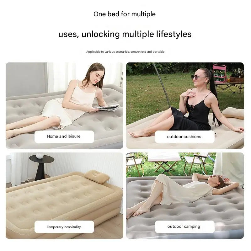 Automatic Inflatable Mattress made of PVC with Built-In Pump