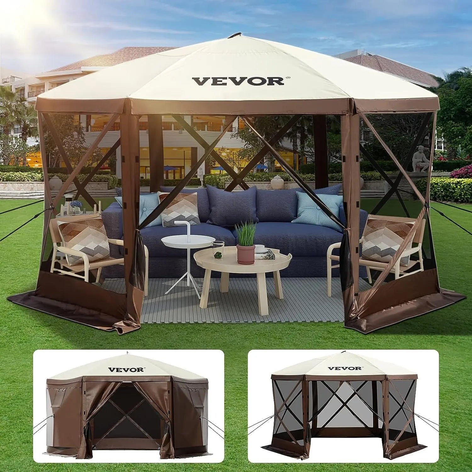 Waterproof Sun Screen Shelter w/Portable Storage Bag