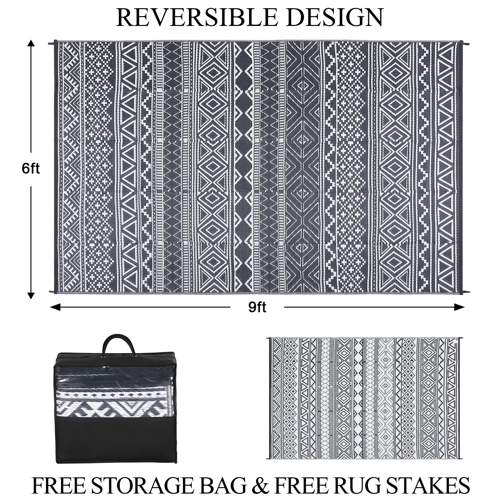 Rug 5x8 Waterproof Reversible RV Rug