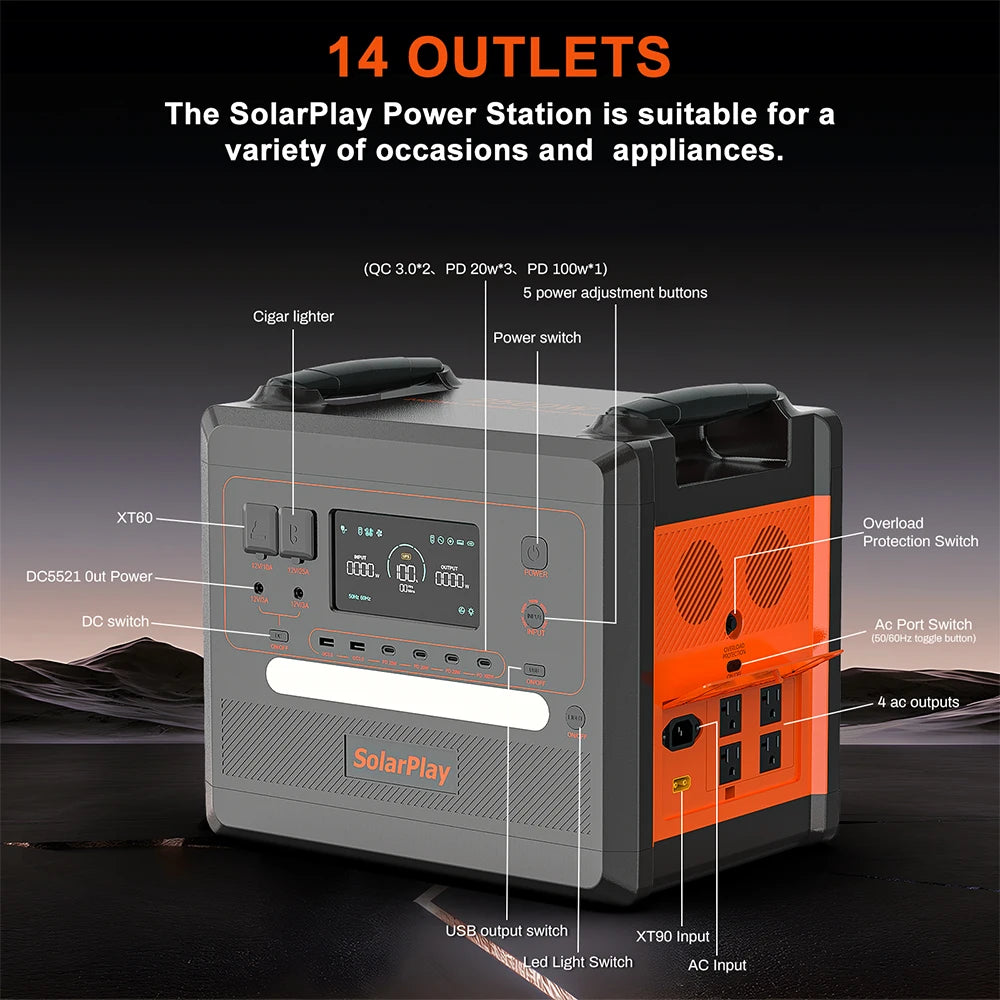Solar Generator 2500W/2300Wh Portable Power Station