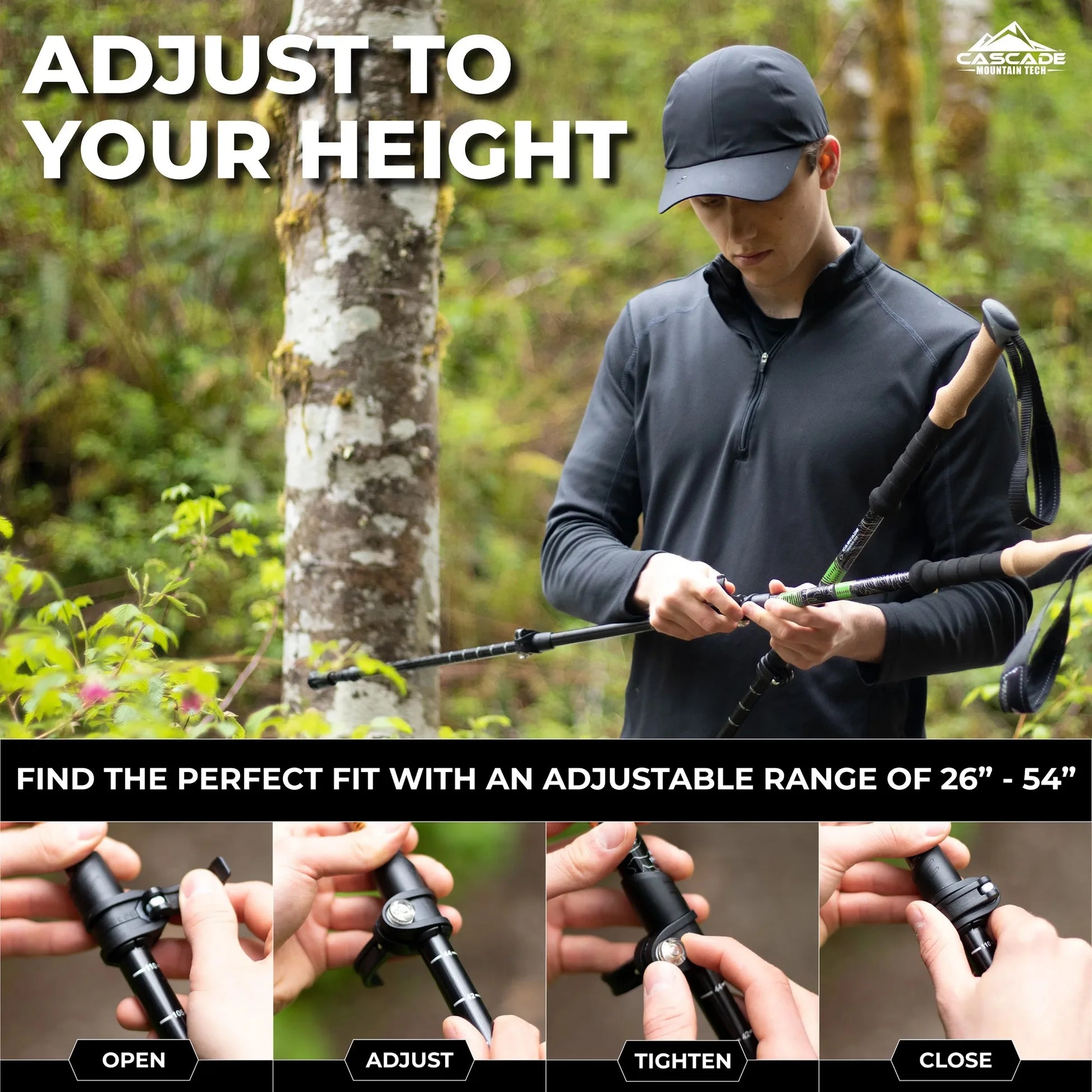 Carbon Fiber Quick Lock EVA Grip Trekking Poles