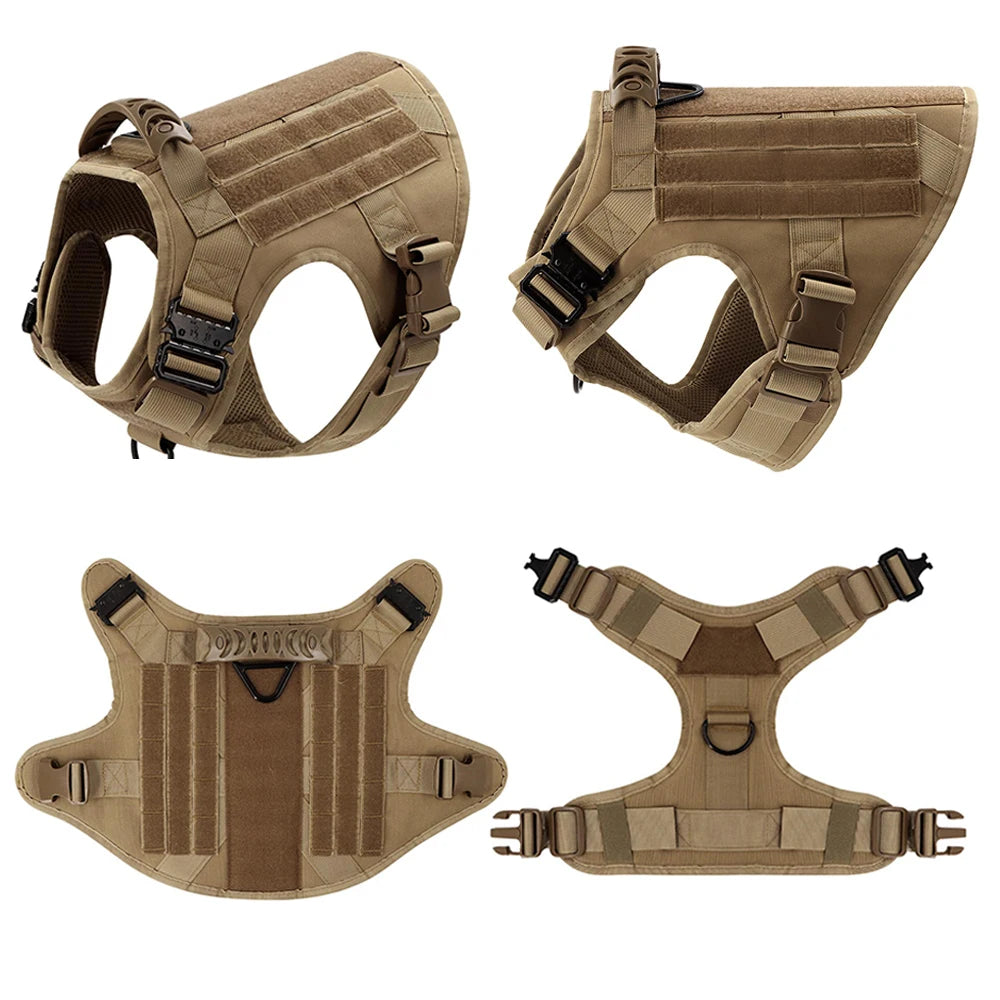 Military Style Dog Harness Leash And Bag Set