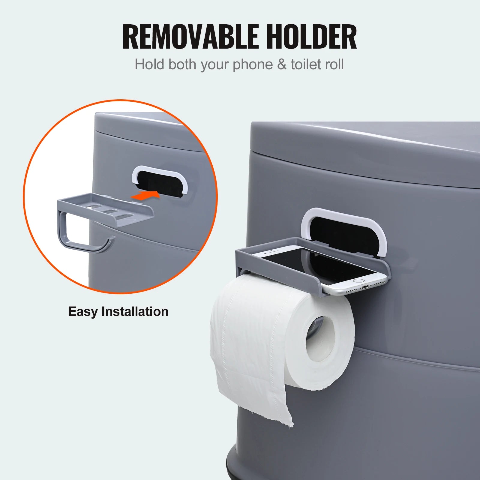 Portable Toilet with 1.3 Gallon Detachable Inner Bucket for Outdoor Camping