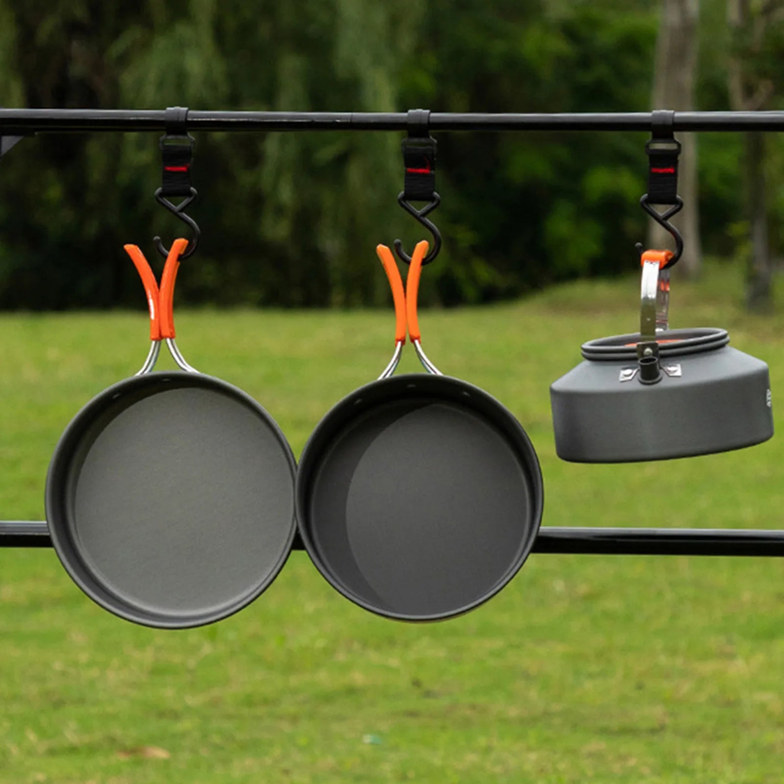3pcs Camping Cookware Set Portable Non-Stick Aluminum Alloy