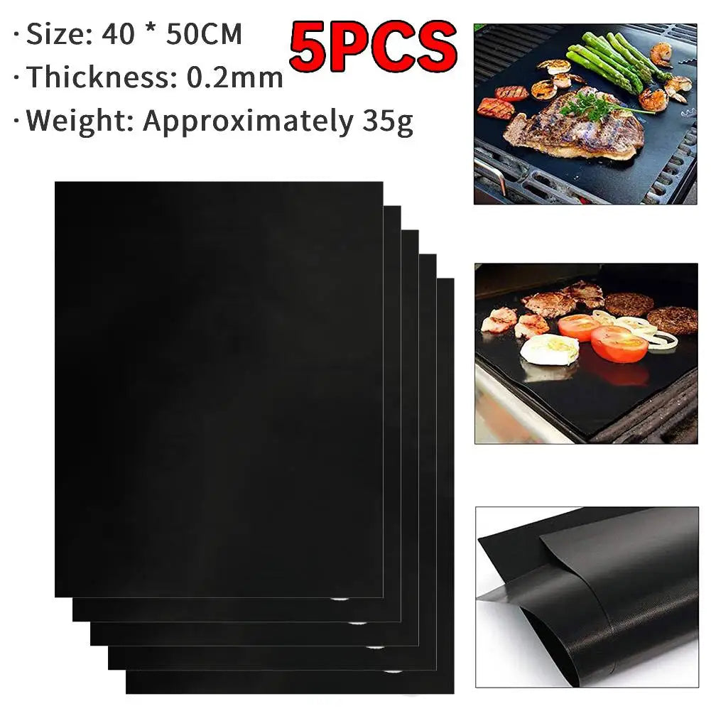 5, 8, or 10 pcs Reusable Non-stick BBQ Grill Mat