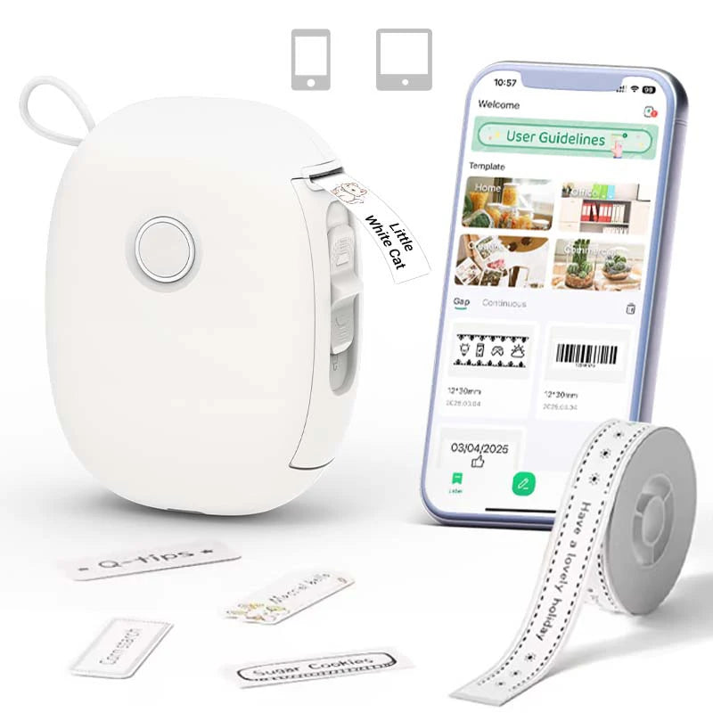 Mini Portable Thermal Label Printer Bluetooth Wireless