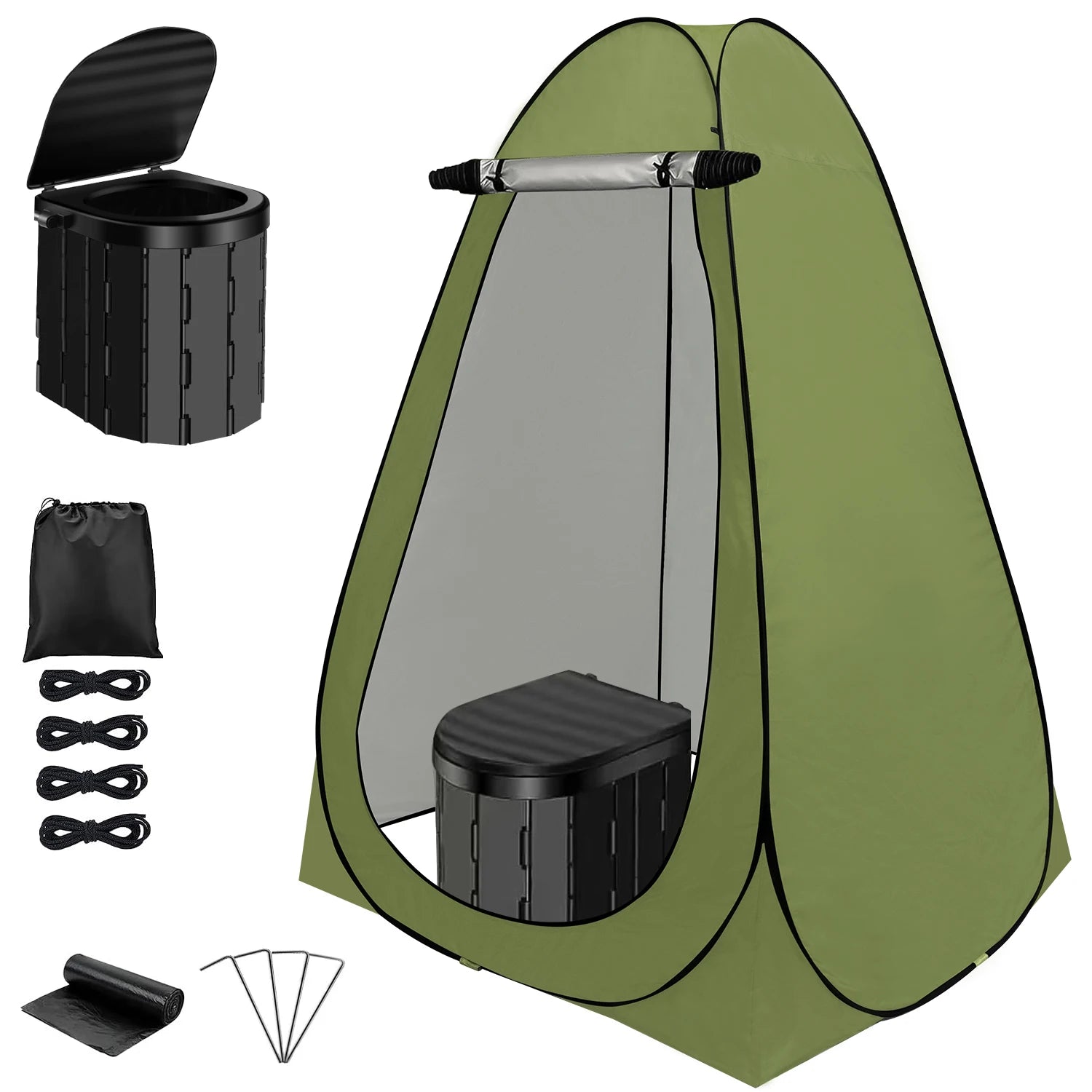 Camping Toilet and Privacy Tent with Large Portable Toilet