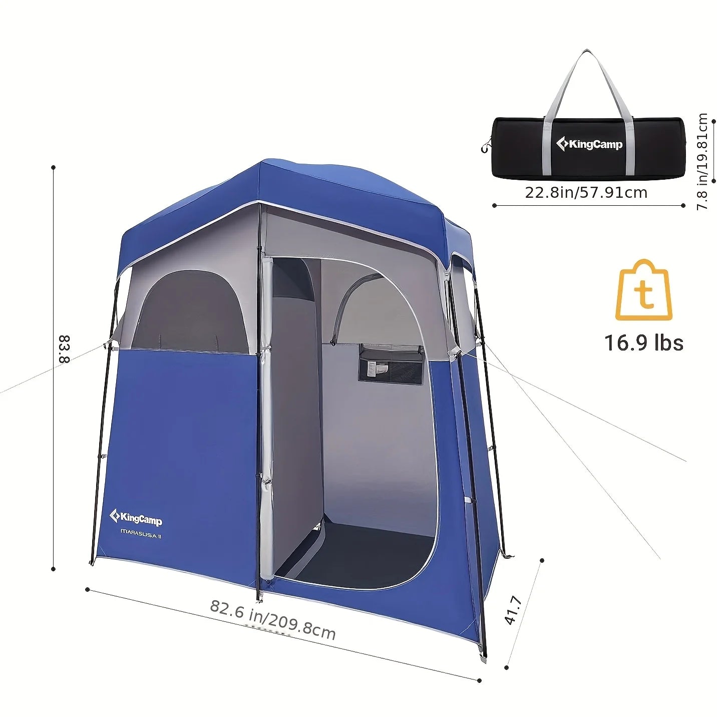 Privacy Shower Tent and Portable Toilet Tent in one With Carry Bag