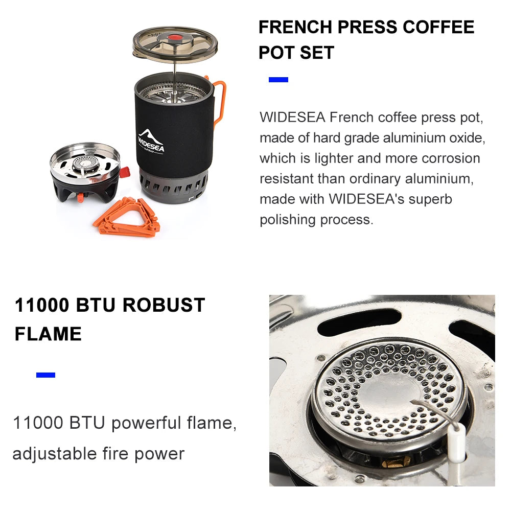 Camping Cooking System with Heat Exchanger.