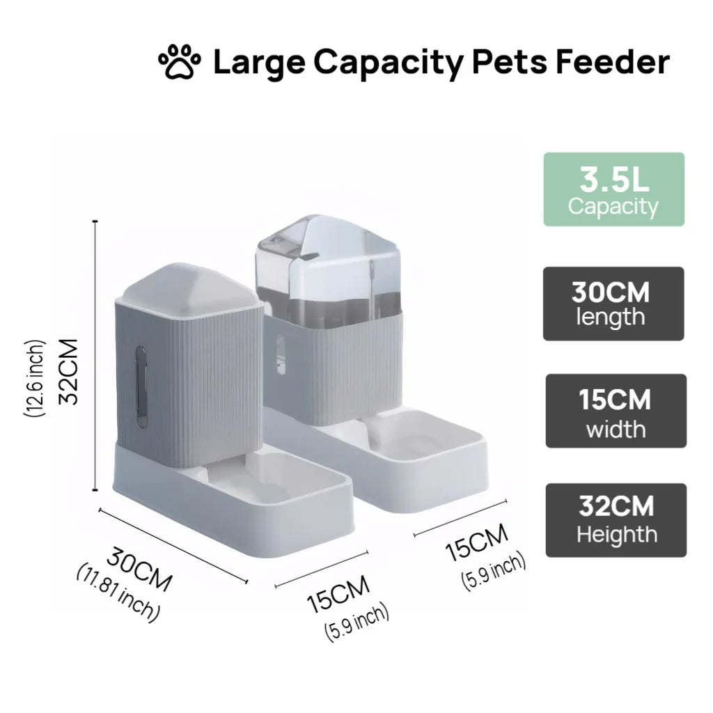 3.5L Large Capacity Automatic Dog Feeder And Water Dispenser