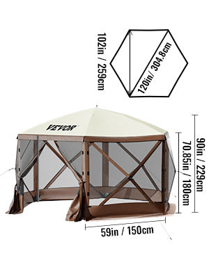 Waterproof Sun Screen Shelter w/Portable Storage Bag